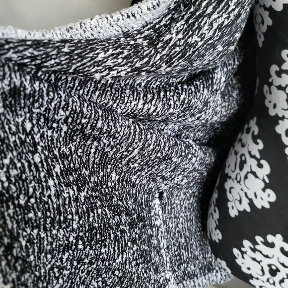 Vintage Women’s M Draped Open Front Contrast Cardigan Sweater Nubbie Knit - Picture 4 of 10